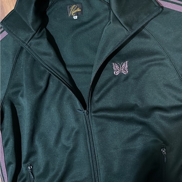 Needles Embroidered Men's Track Jacket - Pine Green - Picture 4 of 6